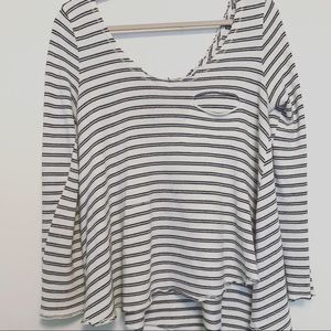 Low back striped sweater